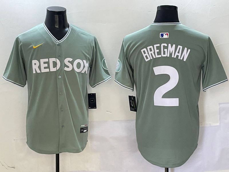 Men Boston Red Sox #2 Bregman Green Joint Name Game Nike 2025 MLB Jersey style 1